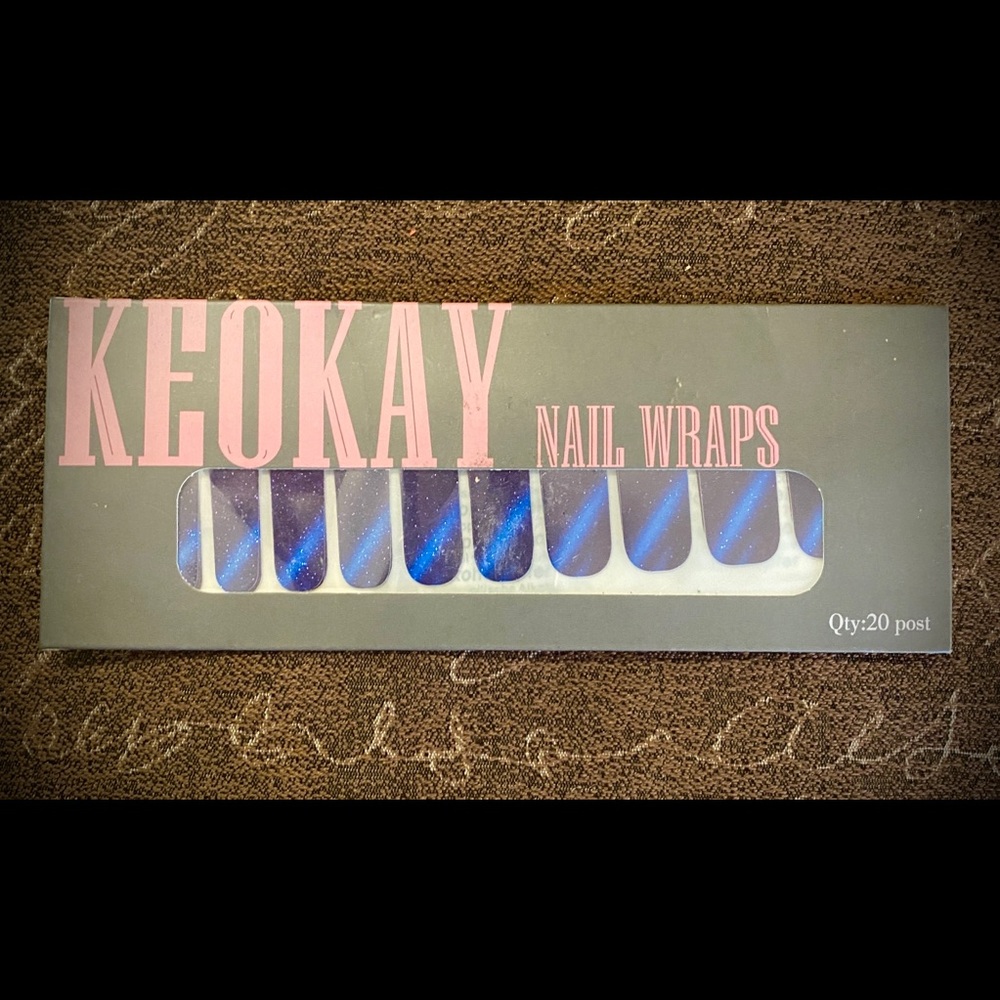 NAIL POLISH STRIPS - Midnight Blue Cat Eye